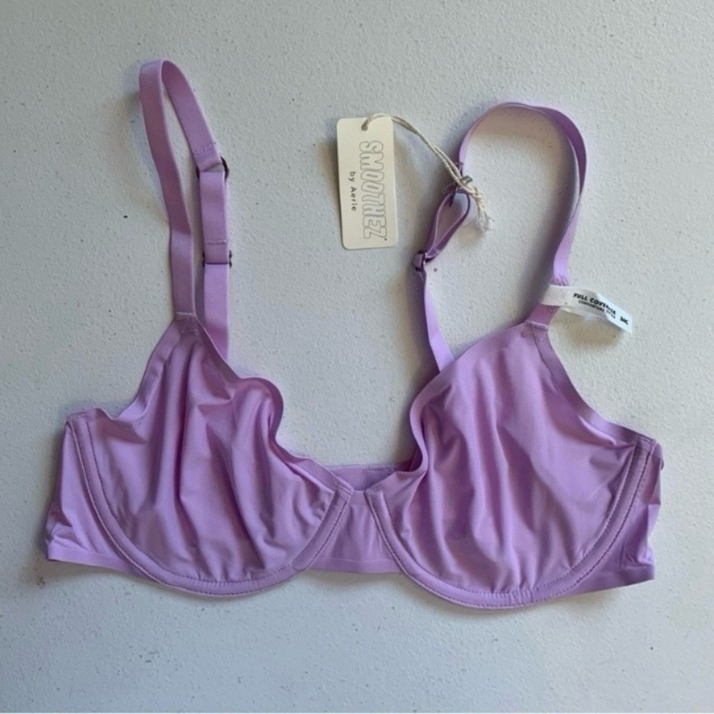 Smoothez by Aerie 36C Lightweight Purple Unlined Sheer Underwire Bra NWT